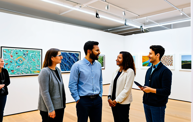 Community Engagement Event**

"A diverse group of people, fully clothed in casual but stylish attire, attending a community meeting in a bright, modern art gallery. The gallery features local artwork. People are engaged in conversation and looking at display boards with surveys and feedback forms. Safe for work, appropriate content, family-friendly, perfect anatomy, correct proportions, well-formed hands, professional photography, modest."

**