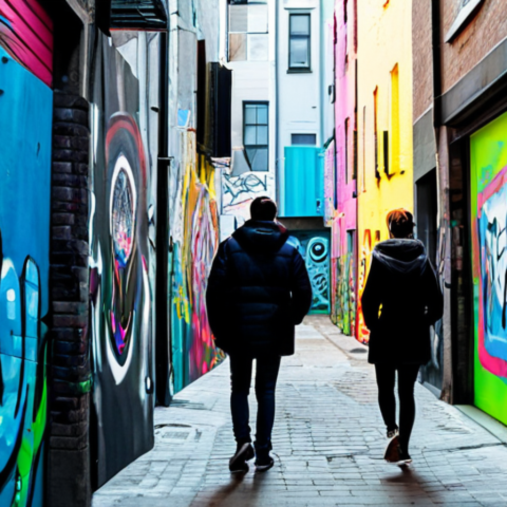 미술문화기획사의 주요 연간 행사 일정 - Urban Art Transformation**
"A vibrant pop-up art installation in a revitalized urban alleyway. Graf...