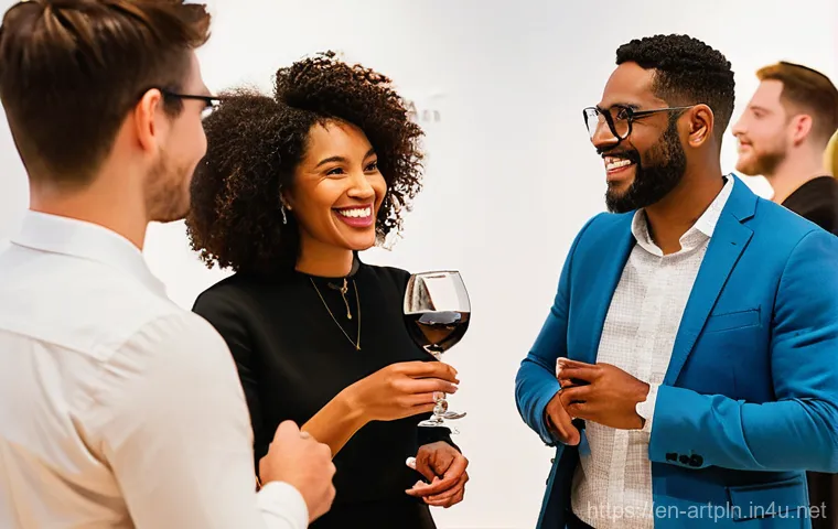 미술문화기획사 업계에서의 네트워킹 팁 - Prompt 1: Authentic Connections at an Art Gallery Opening**